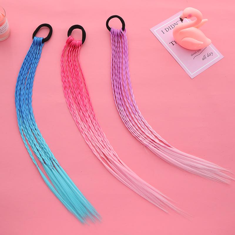 Colorful Braided Hair Ties: Jazz Dance Wig for Kids