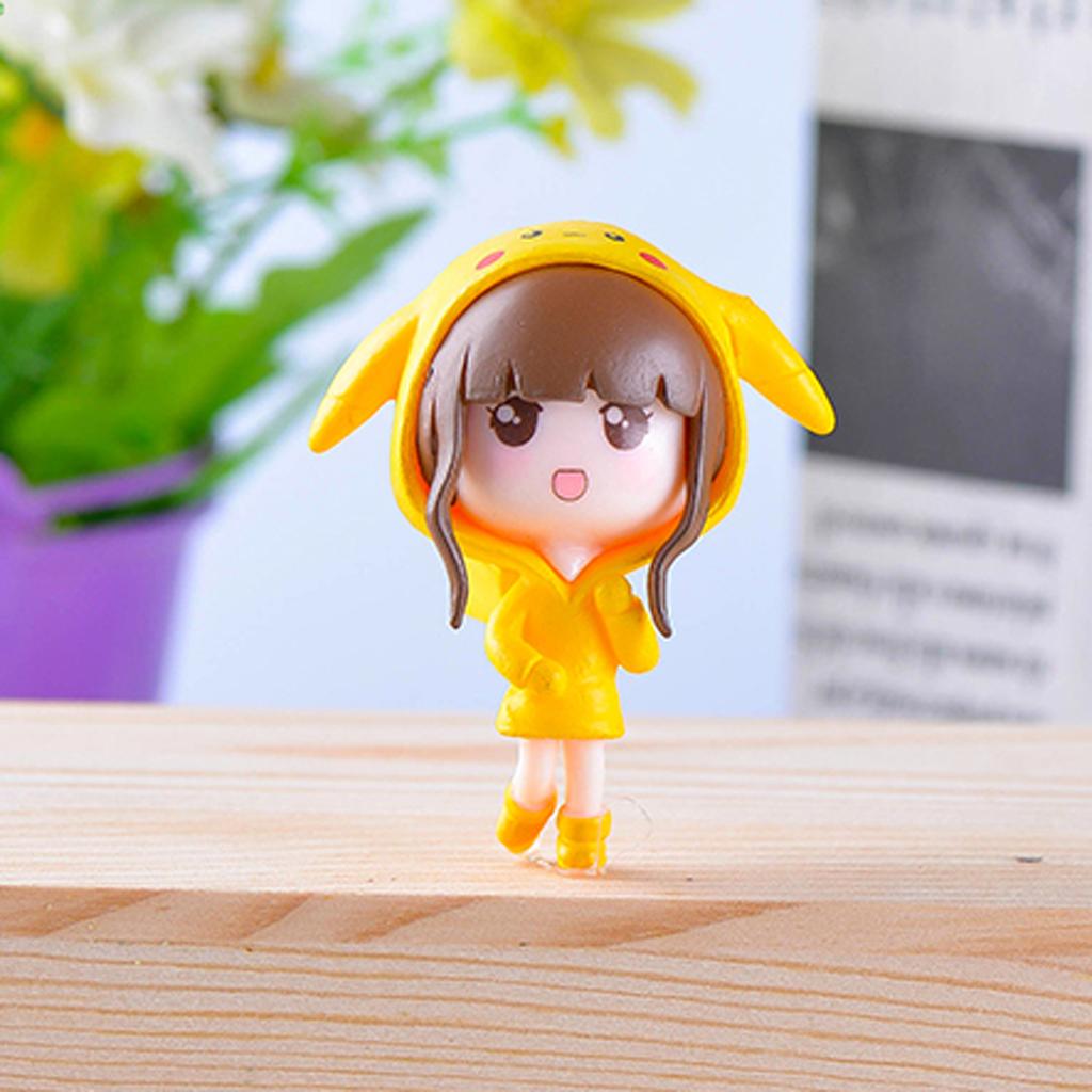4pcs resin Q Girls Ornaments Micro Landscape Decorations Gifts Crafts