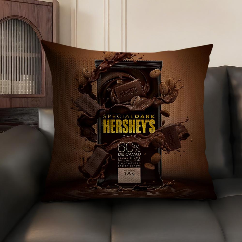 Sweet Food Anime H-Hersheys Pillow Case Double-Sided Printing Short Plush Sofa Cushion Cover Bedroom Bedside Pillow