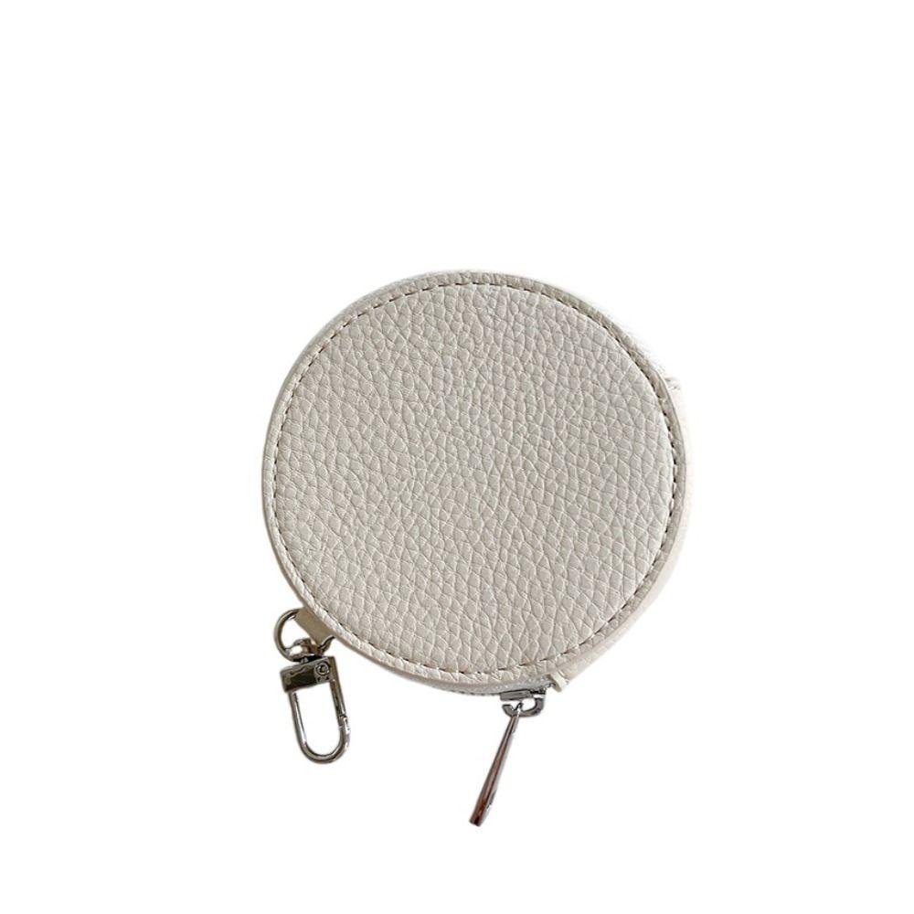 PU Leather PU Leather Coin Purse Zipper Small Storage Bag Kawaii Round Wallet  Outdoor