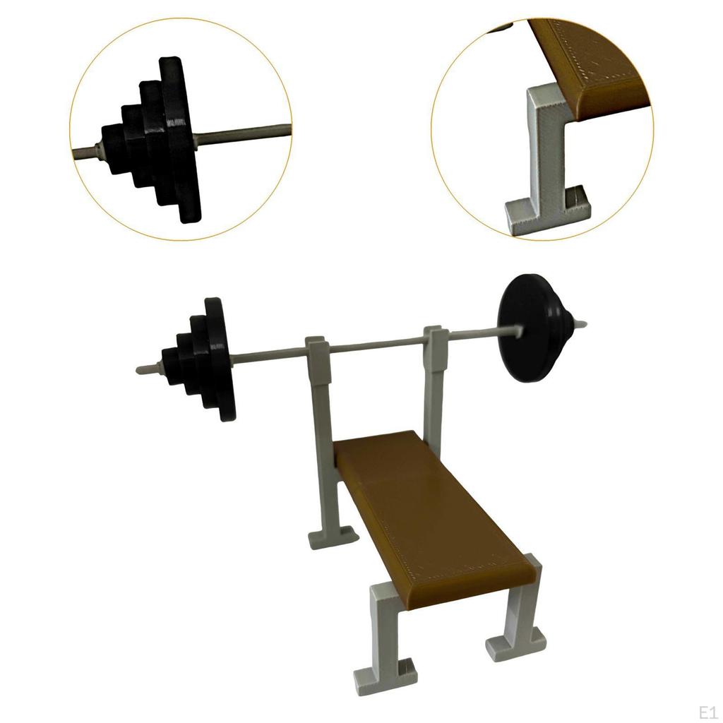 1/12 Langhantelständer Bankdrücken Modell Dekorativ Realistisch Kreativ Puppenhausdekor Miniatur für
