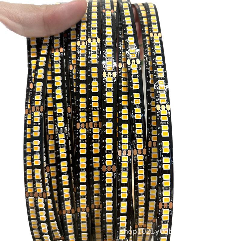 Smart 24V Dual Color LED Strip: 240 LEDs, Dimmable & Adjustable Color Temperature, Connects to Smart Systems.