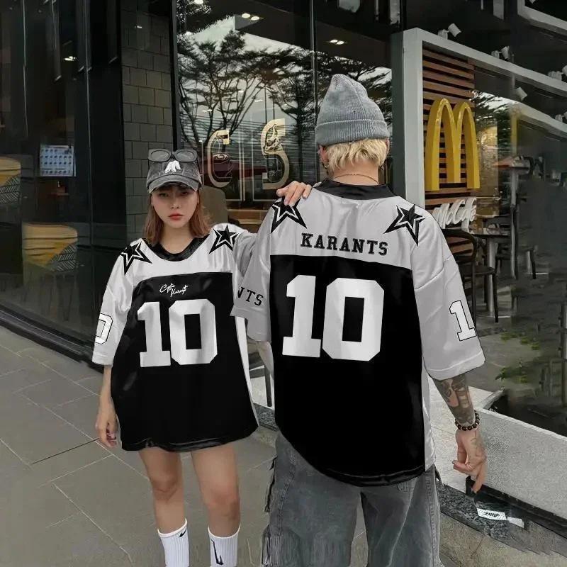 Unisex Casual Loose Fit American High Street Basketball Jersey T-shirt