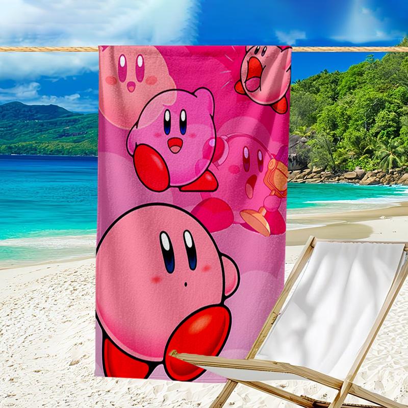 1pc Kirby2 Beach Towel, Beach and Seaside Swimming Pool Equipment, Fashion Pattern, Rectangular, Travel Essentials