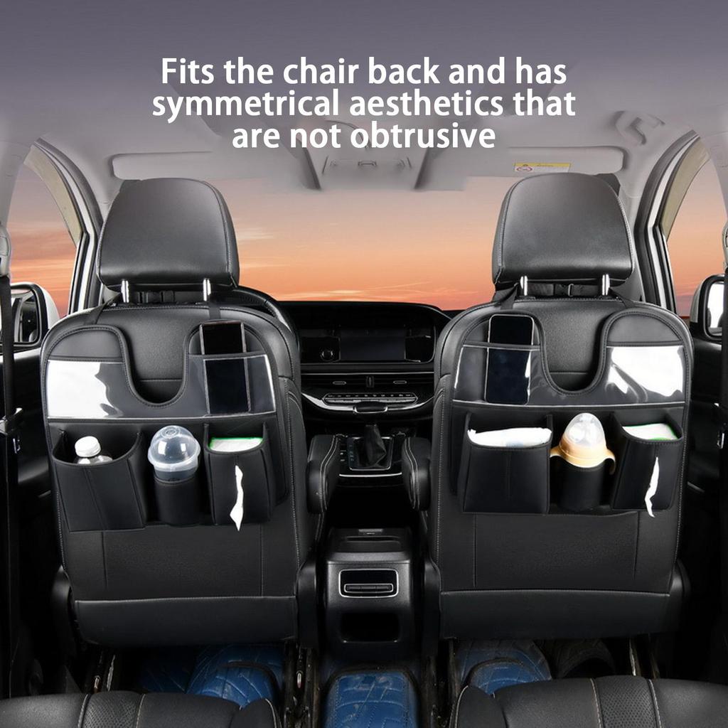 Back Seat Organizer Large Leather With Tablet Cup Holder Back Of Seat Car Organizer Protector For SUV RV Truck Sedan Kids Toys