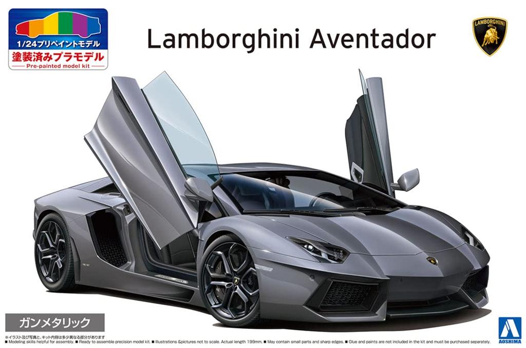Aoshima Bunka Kyozai Model Series 2011 Lamborghini Aventador Gunmetal Painted Plastic Model Kit Co., Ltd. (AOSHIMA) 1/24 Pre-painted 01-B