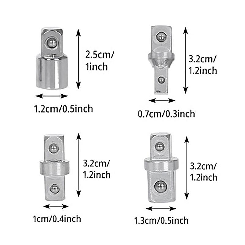 3/8 La 1/2 3/8 1/4 1/2 La 1/2 Drive Impact Ratchet Cheie tubulară Adaptor Socket Set Adaptor Converter Reductor Unealtă de mână pentru reparații