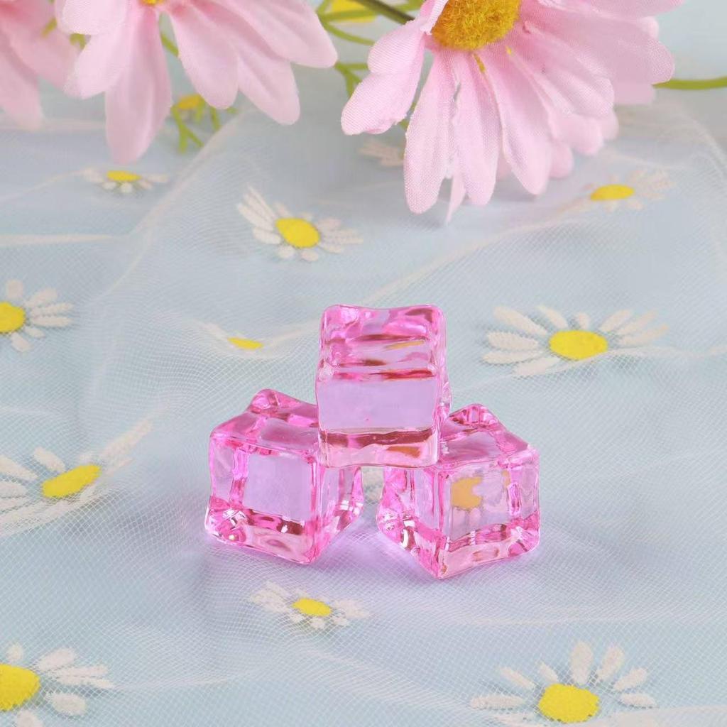 Trendy Simulation Transparent Colored Ice Cube Phone Case Keychain with Crushed Ice DIY Micro Landscape Decor