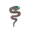 Zircon Zodiac Snake Brooch Vintage Metal Snake Lapel Pin Rhinestone Animal Collar Pins  New Year