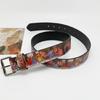 Comfortable Retro Art Waist Belt The Last Supper Design Waist Sash PU Leather Adjustable Size for Men Women