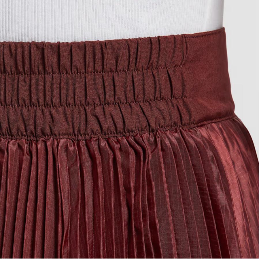 Nike Court Slam SS25 Casual Long Skirt Women's Dark Red/White Color HF6443-619