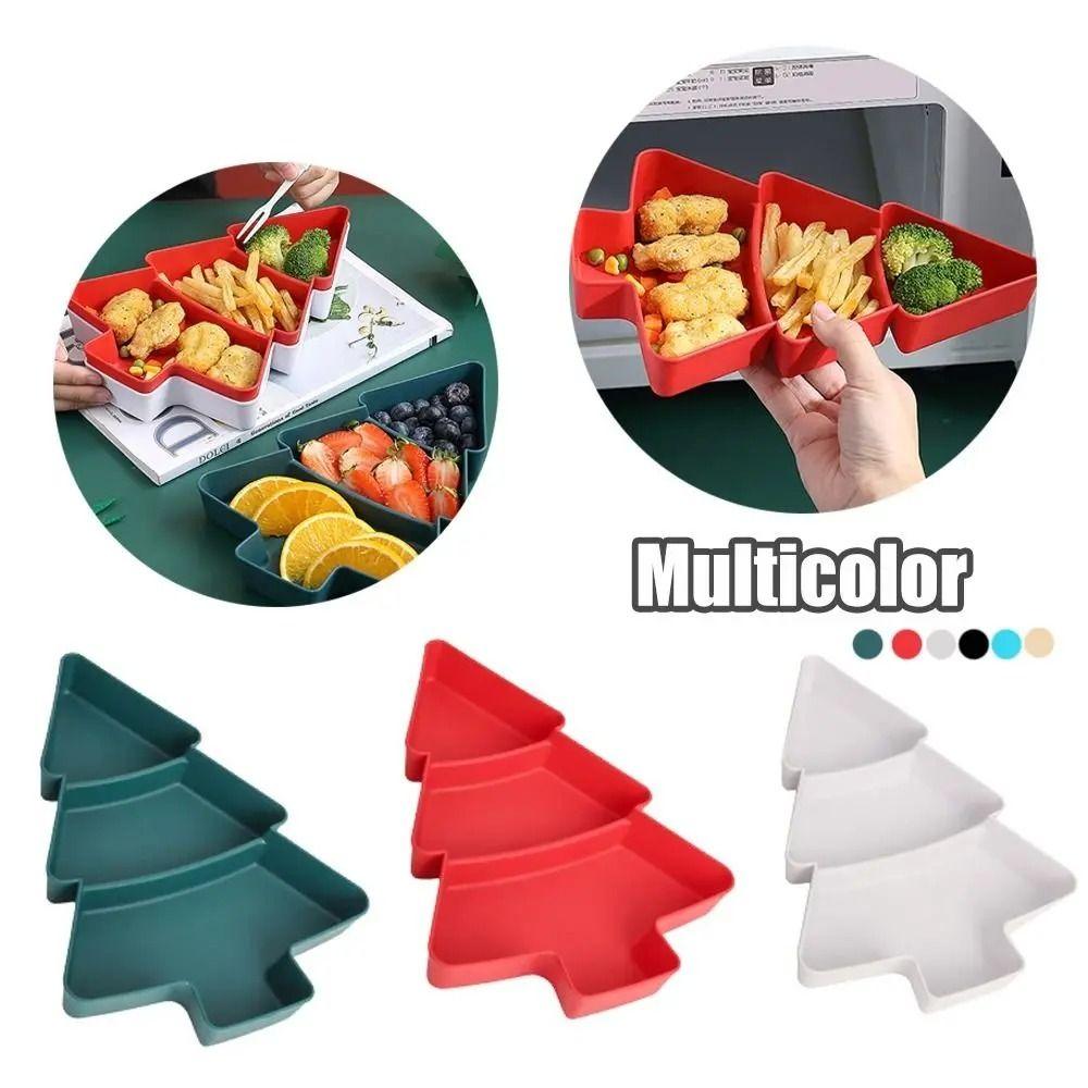 Plastic Nuts Dry Fruits Plate Christmas Tree Shape Lazy Snack Box Candy Dish Dessert