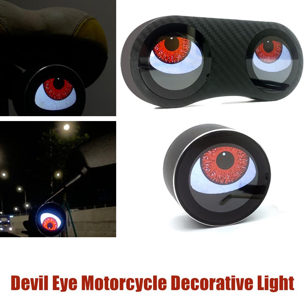 Devil Eye Motorcycle Electric Car Demon Eye Decorative Lights Waterproof Bike Lights For Night Riding With Type C Rechargea E4q0