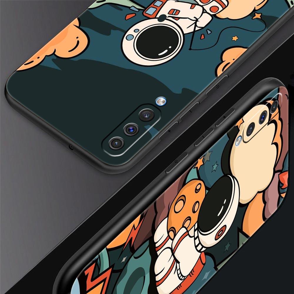 Cartoon Cute Cosmonaut Phone Case for Samsung Galaxy A56 A36 A26 A16 A34 A24 A42 A22 A20 A12 A40 A30 A10 5G Soft TPU Cover Shell