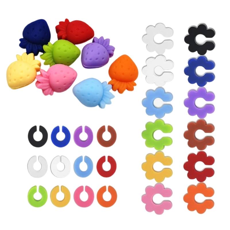 Reusable Silicone Glass Markers Set Perfect for Wine Glasses and Cocktails Color Suitable for Parties and Event