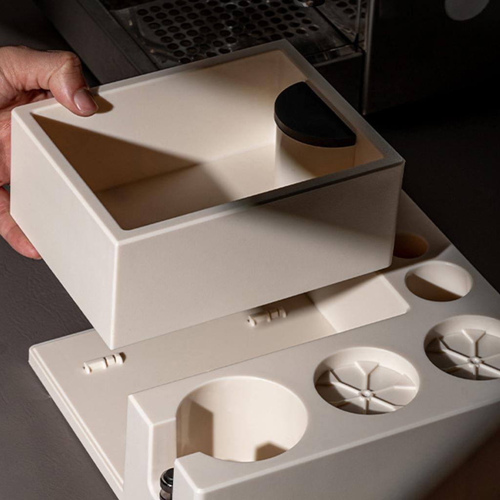 Functional Espresso Tamper Station with Removable Knockbox and Non Slip Base Espresso Knockbox for Coffee Tools