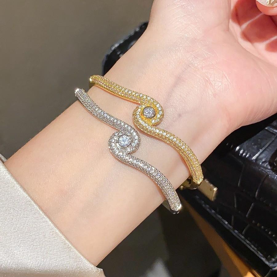 18k Gold Plated Zircon Cross Circle Bracelet For Women Elegant Jewelry Accessory