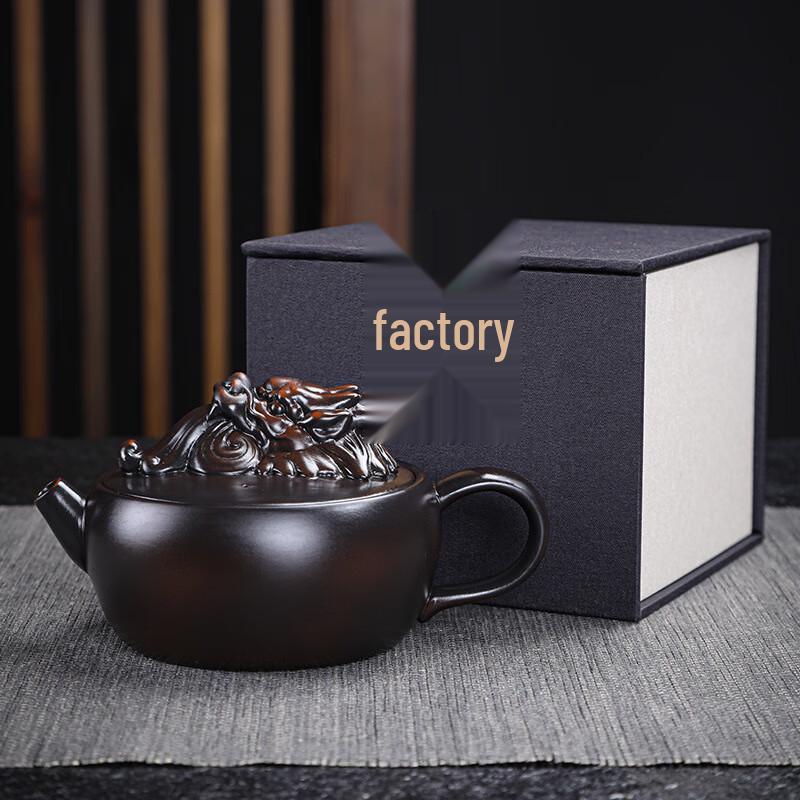Shang Qi Hand-Carved Zitao Pixiu Shipiao Teapot