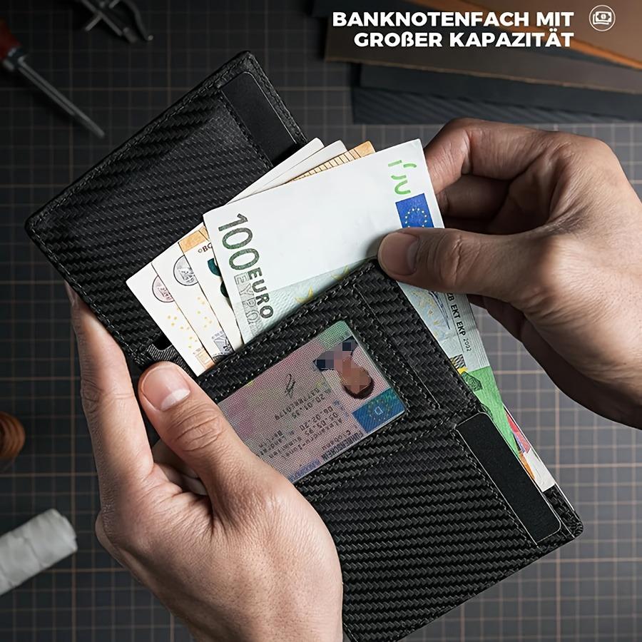 Slank lommebok med myntlomme Kredittkortlommebok Herre for Magnetisk lukking RFID-beskyttelse Herrelommebok