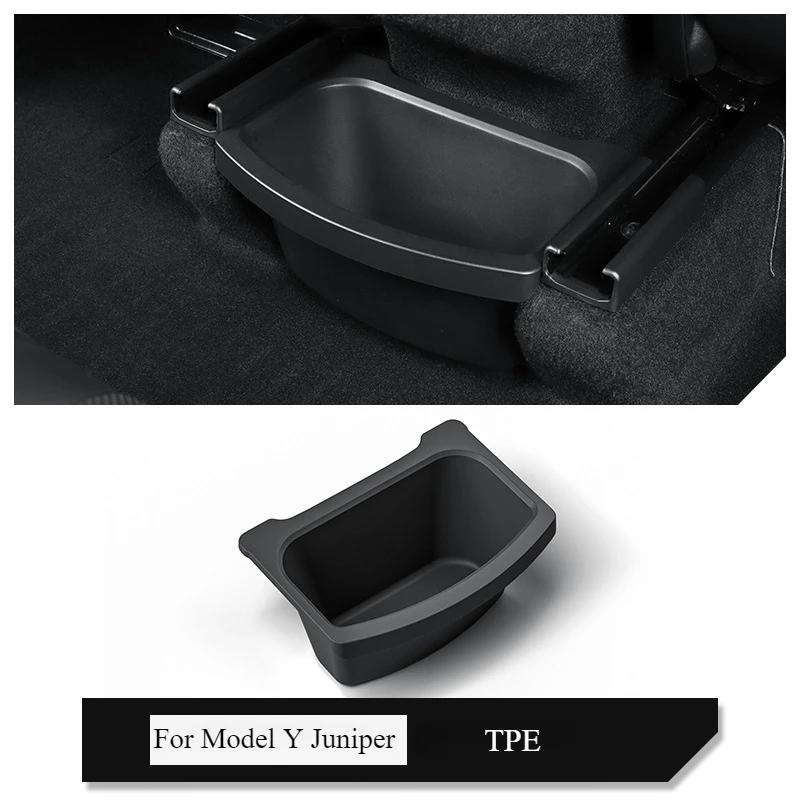 For Tesla Model Y Juniper 2025 Rear Seat Storage Box Organizer Center Console Bins Backseat Trash Can Garbage Tray Accessories