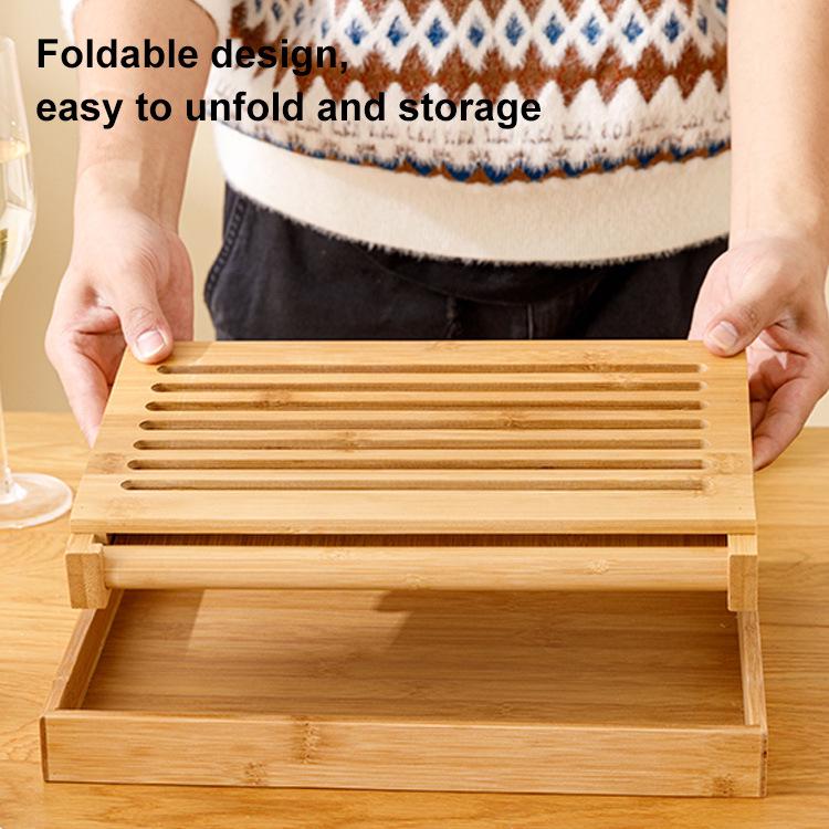 Bamboo Bread Slicer - European Style Wooden Toast and Ham Divider