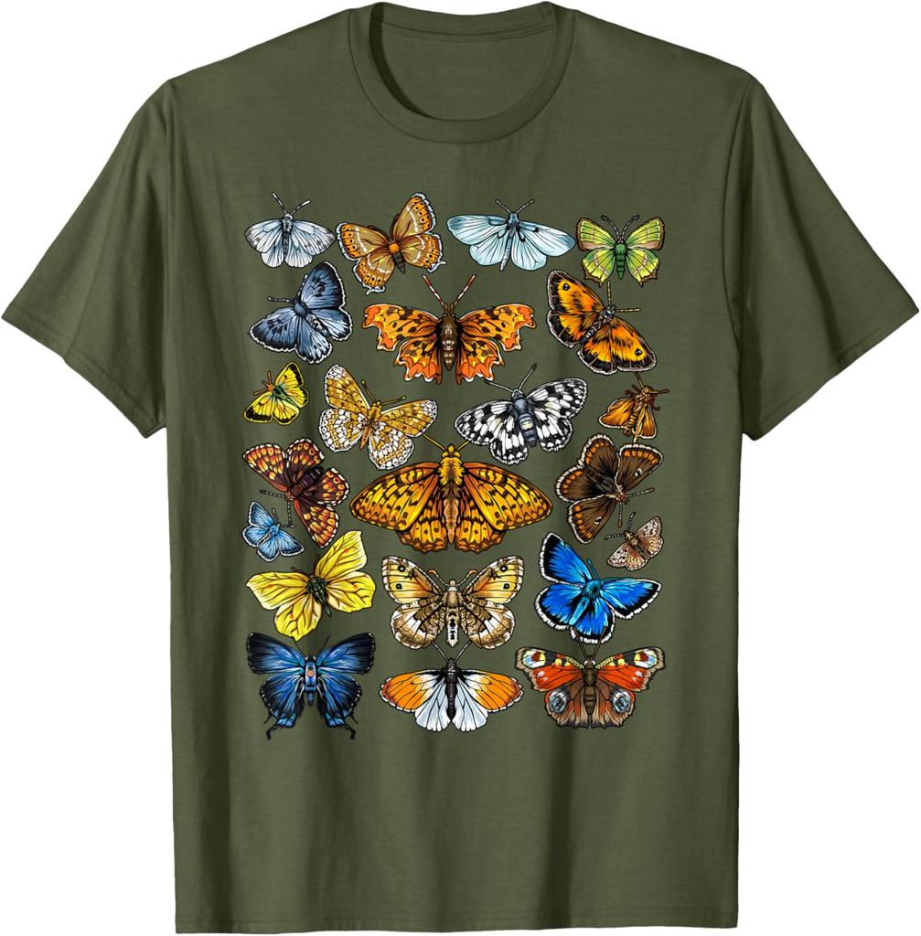 Butterfly Collection Graphic Tee Men Women Casual Short Sleeve Crewneck T-Shirt