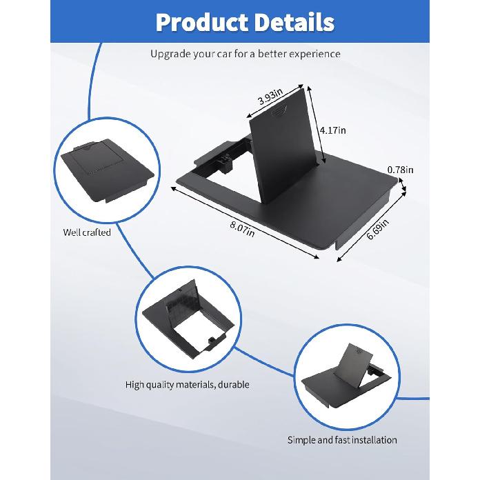Updated Hidden Storage Fit for Bronco Sport Center Console Organizer Armrest Secret Compartment Hidden Tissue Holder for Bronco Sport Interior