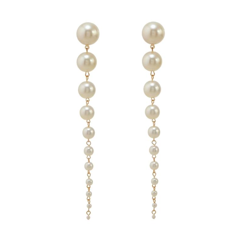 Elegant Earrings Simulated Pearls Long Tassels Earrings Drop Earring Party and Formal Jewelry Suitable for Women Present