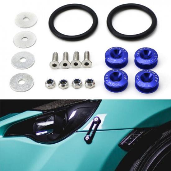 

Blue JDM Quick Release Fasteners For Car Bumpers Trunk Fender Hatch Lids Kit