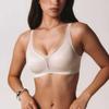 Deep V Mesh Seamless Wireless Bra with Jelly Cups Gathered Support Intimates for Large Bust Minimize Chest Look Comfort Ladies Underwear