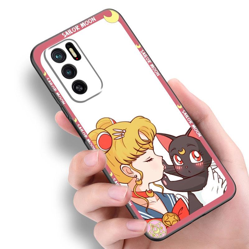 Θήκη Κινητού Σιλικόνης Μαύρη Anime Sailor Moon Για Xiaomi Redmi Note 10 11 11S 12 13 4G 8 9 11T Pro 5G Plus 8T 9S 10S 12S