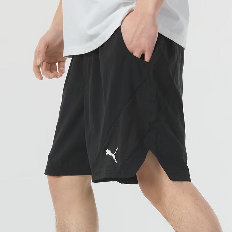 Puma Solid Color Fitness Training Running Casual Quick-Dry Breathable Woven Shorts Men Bottoms Black 521531-01