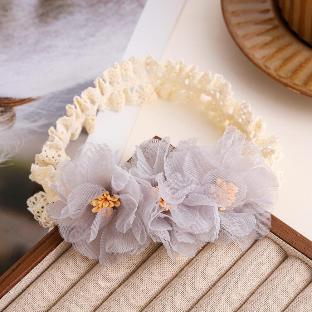 Korean Style Mesh Flower Baby Headband - Children's Princess Headdress for Birthdays and Photos