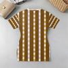 Bodycon Short Dress, V-Neck Short Sleeve, Minimal Stripe, Soft Form-Fitting Fabric Versatile for Vacation, Daily Casual & Night Market