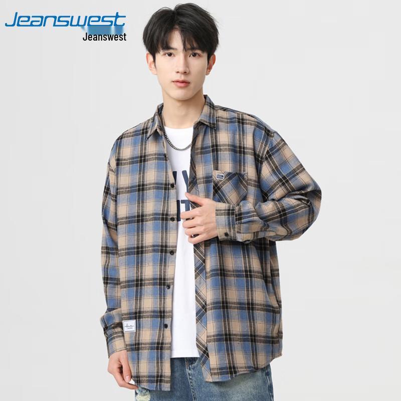 Jeanswest Men s Plaid Long-Sleeve Shirt M