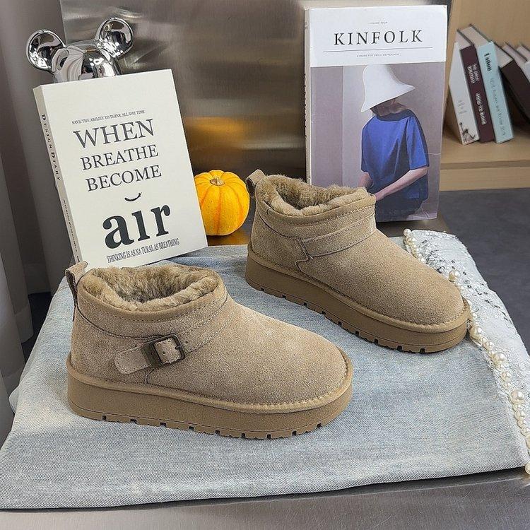 Soft leather version~ Northeast snow boots short boots 2025 winter new velvet thickened warm thick-soled non-slip cotton boots for women