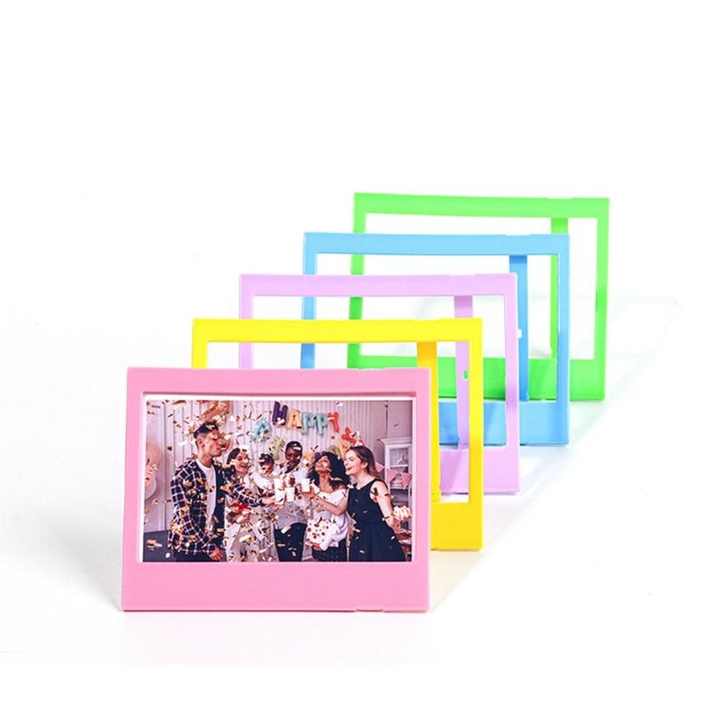5pcs Colorful Acrylic Mini Picture Frames for Instantly Photos Holders for Home Decors and Vehicle Interior Display