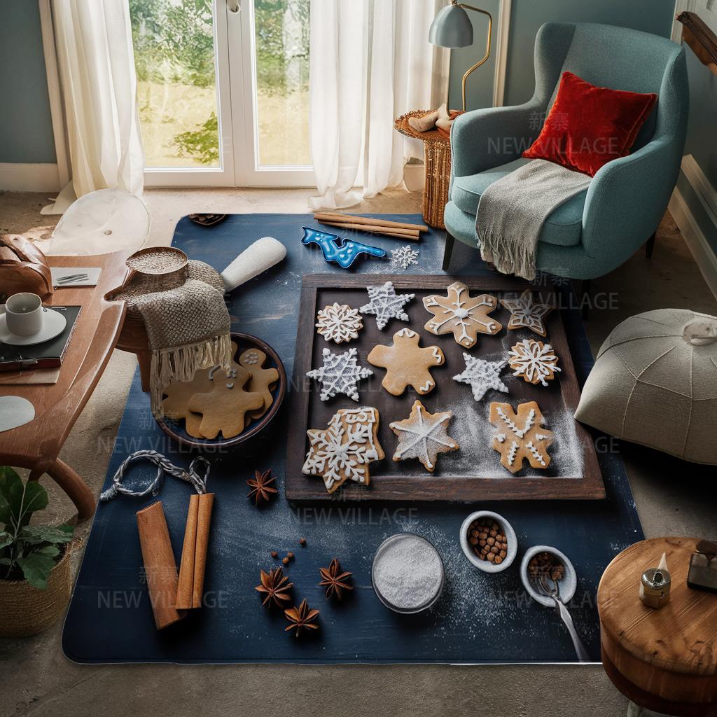 House Entrance Carpet Home Door Mat Living Room Bath Foot Bathroom Non-slip Water Absorption Rugs Bath Merry Christmas Winter