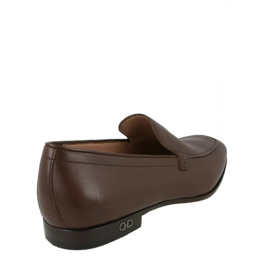 Salvatore Ferragamo Medium Brown Leather Loafers Ridley