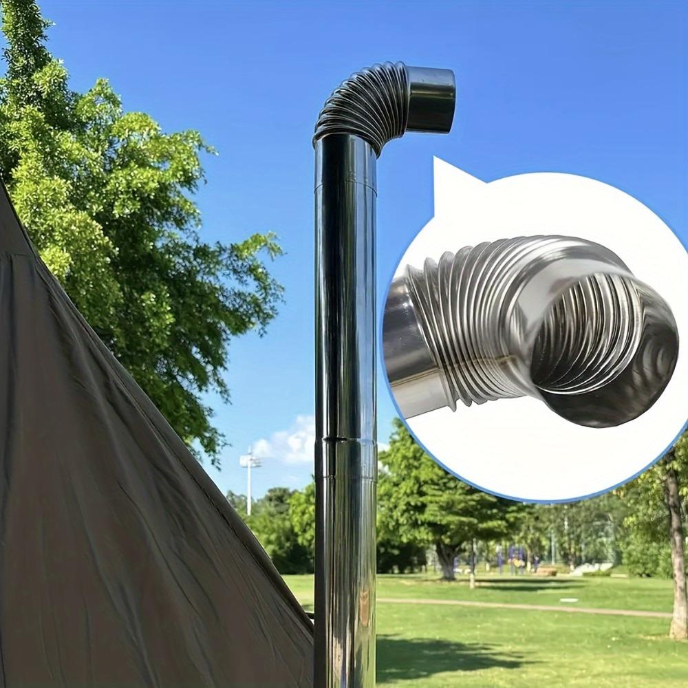 60MM Edelstahl 90 Grad Bogen Schornsteinrohr Biegung 90° Mehrwandiges Ofenrohr Für Camping im Freien Holzöfen Schornstein
