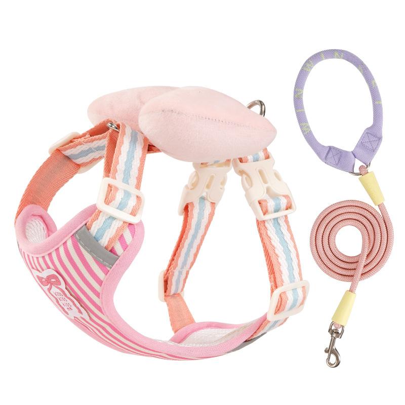 

Dog Traction Rope Bow Chest Strap Four Seasons Small Dog Non Neck Anti Slip Traction Rope Pet Gardening