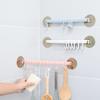 Bathroom 6 Hooks Hanger Rack Wall-mounted Kitchen Cupboard Cooking Tool Storage Shelf Clothes Towel Organizer Gabgets Holder