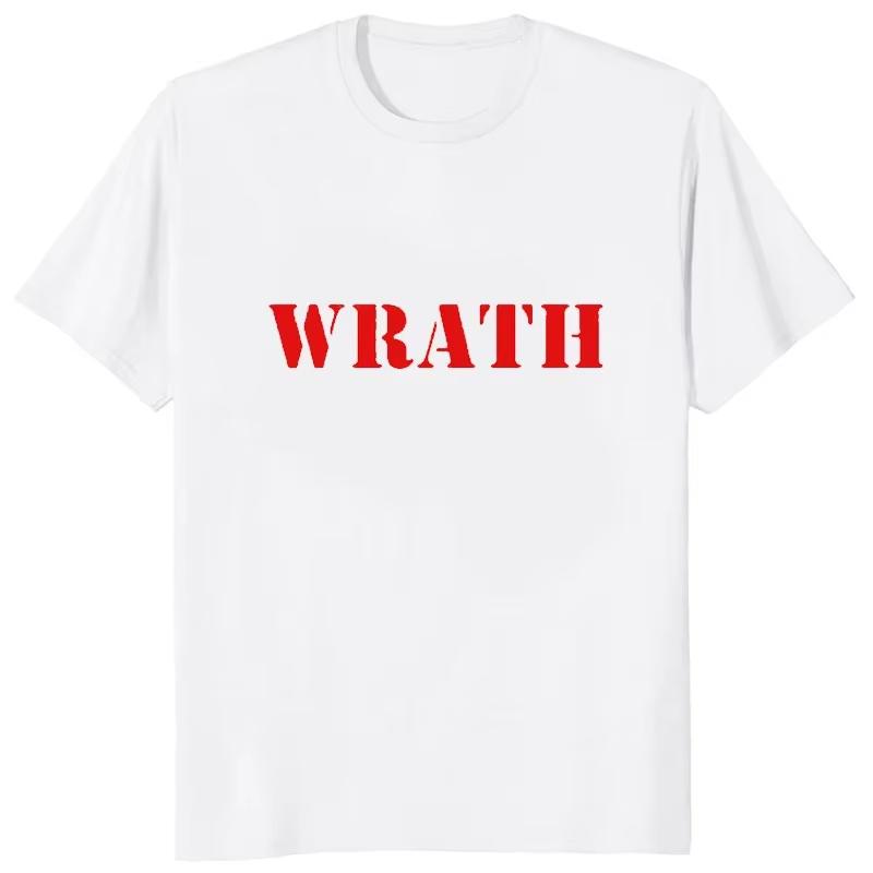 2026 New WRATH Mens 100cotton Retro Funny Tshirt  Womens Unisex Oversized Y2K Hipster  Tee Casual Loose Outdoor Streetwear