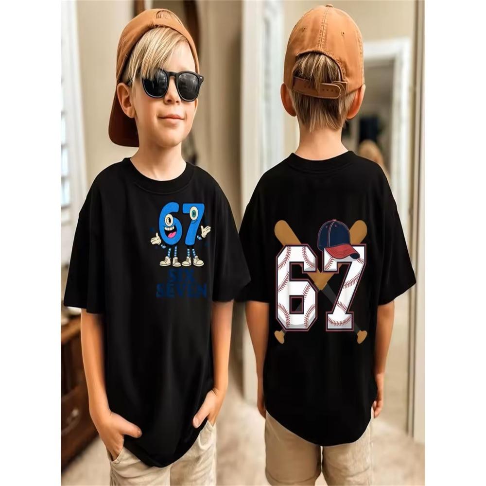 Summer 67 Meme T-Shirt for Men's Funny Digital Print Short Sleeve Tee Loose Comfortable Tops Streetwear Fashion Women Clothes