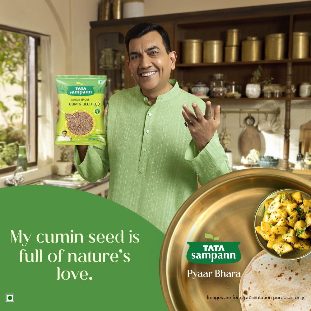 Tata Sampann Whole Cumin Seeds Jeera Natural Aroma Rich Flavor Spices For Cooking And Global Recipes 100g