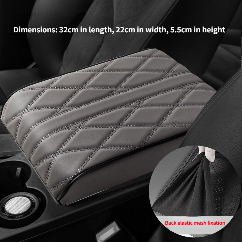 Car Armrest Box Height Pad Universal Leather Armrest Cushion Memory Foam Support Armrest Storage with Pocket Central Universal