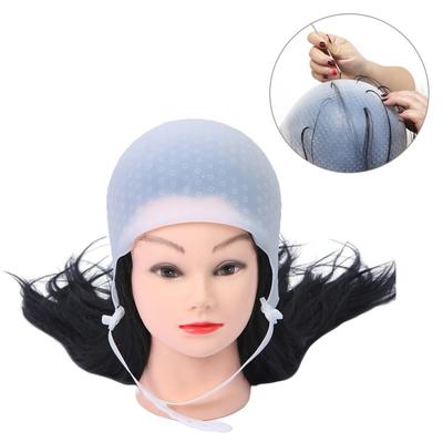Bonnet pour mèches avec trous d'aiguille Outil de coiffure professionnel réutilisable en silicone Boucle réglable Multicolore Bonnet de coloration pour cheveux Maison Salon