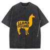 Llama Squad For Boys Girls Adults Who Love Llamas Mens Shirts Graphic Tee Printed T-Shirt Mens Casual Washed Clothes