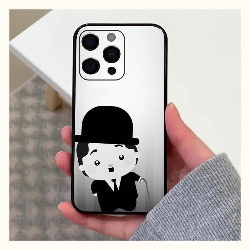 Funny Charlie Chaplin Phone Case For Apple iPhone 15,14,13,12,11,Pro,X,XS,Max,XR,Plus,Mini Soft Black Cover