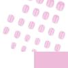 24 Pcs Short Round Acrylic Nail Elegant Full Cover Stick On Nail French Tip Press On Nail Elegant False Nail